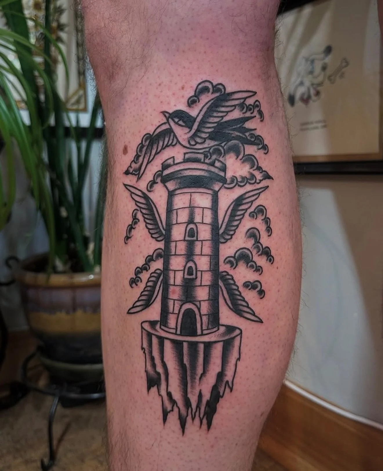 Custom floating tower made by @sarahhalltattoos 

Sarah is in shop Tuesdays through Saturdays and if you would like to schedule an appointment just head to her page and send her an email.