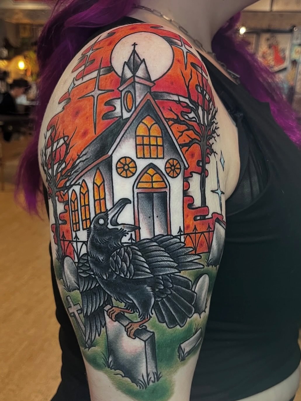 Spooky graveyard scene done by @kimberteatro 

To get scheduled with Kimber head over to her page and text the number in her bio.