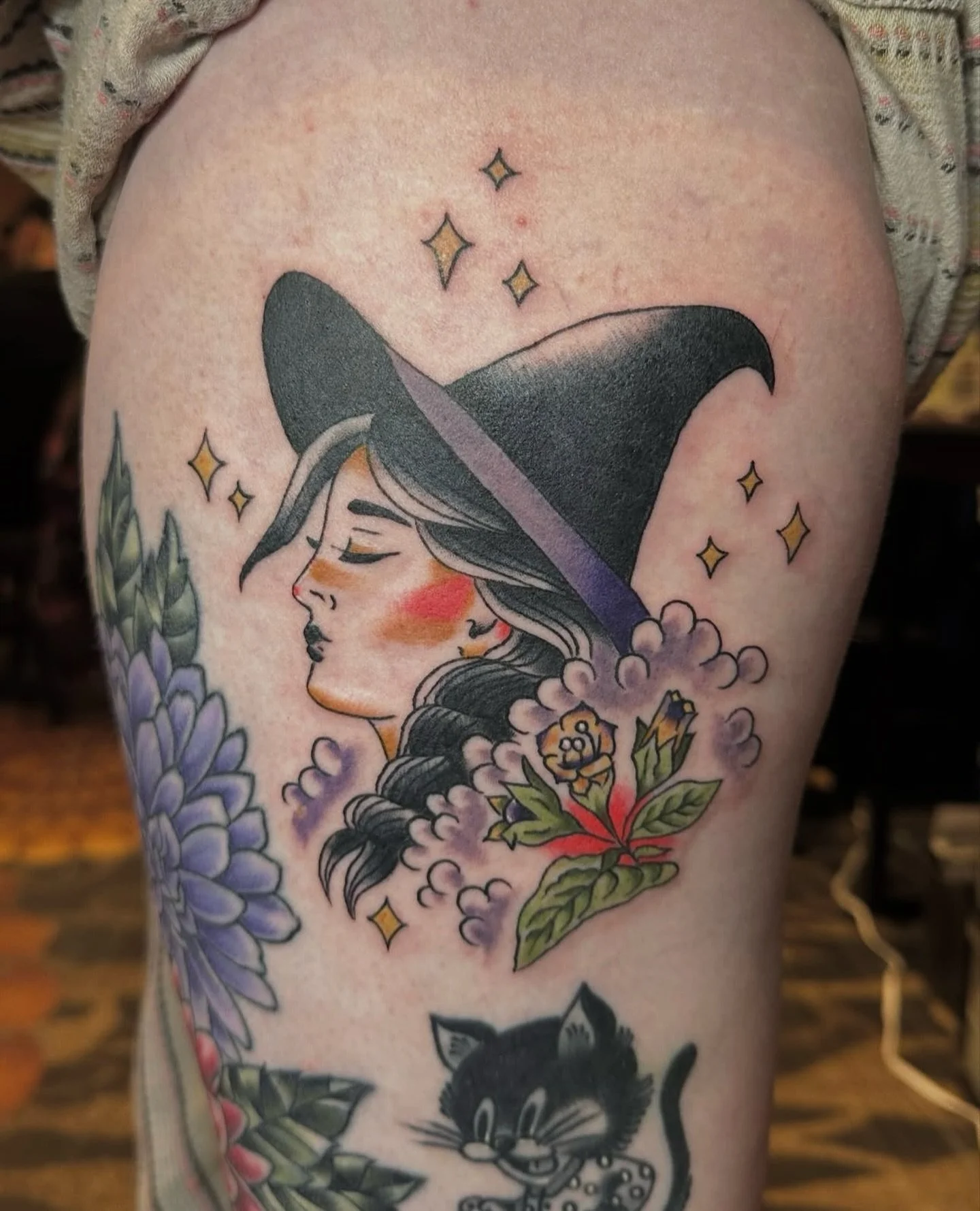 Witch head made recently by @sarahhalltattoos 

Sarah is in shop Tuesdays through Saturdays taking walk-ins and appointments. To schedule with her head over to her page and click on her email to get started.