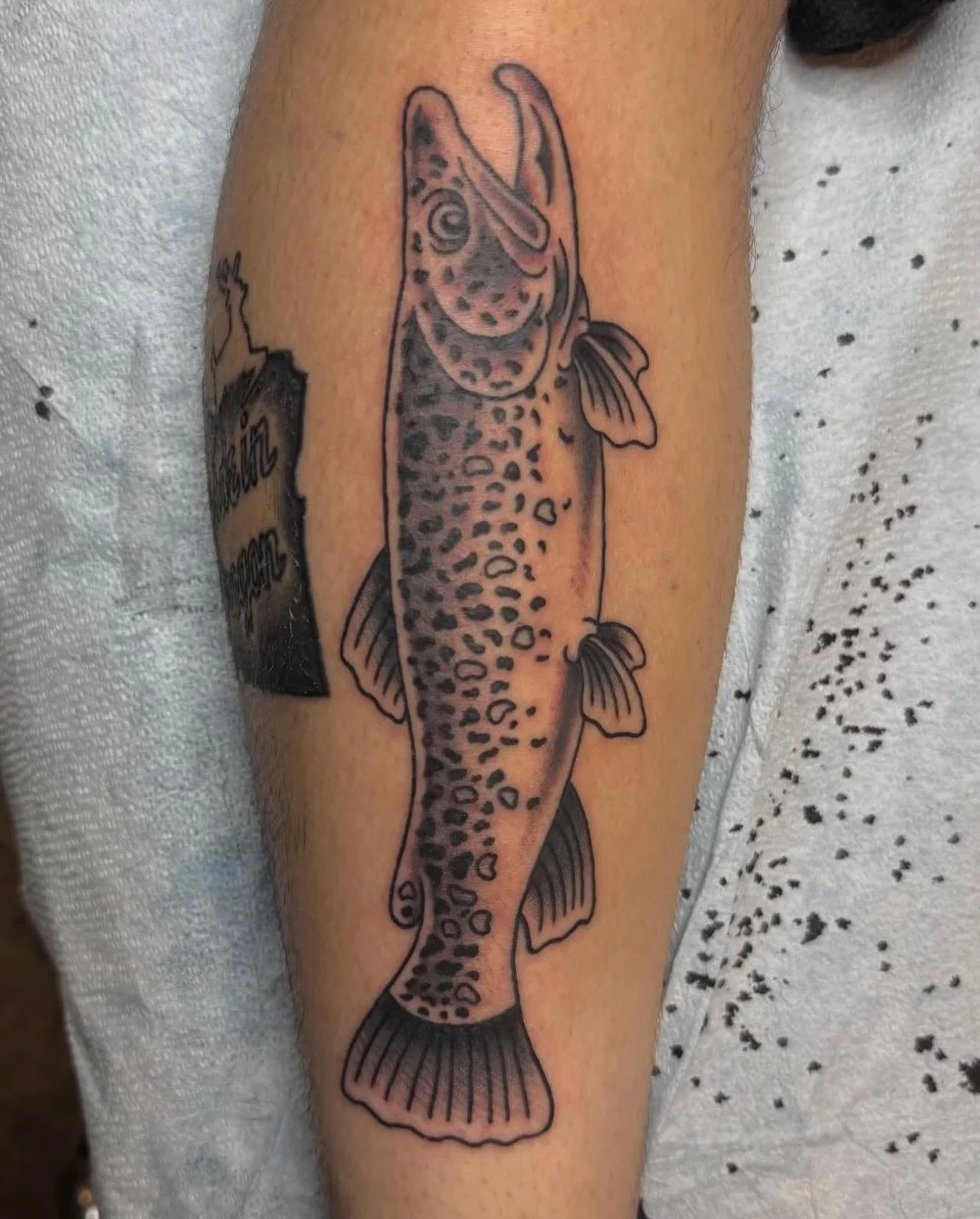 Black and grey trout made by @jimmi_damone_tattoos 🎣

Head over to Jimmi&rsquo;s page and send him a DM to get scheduled