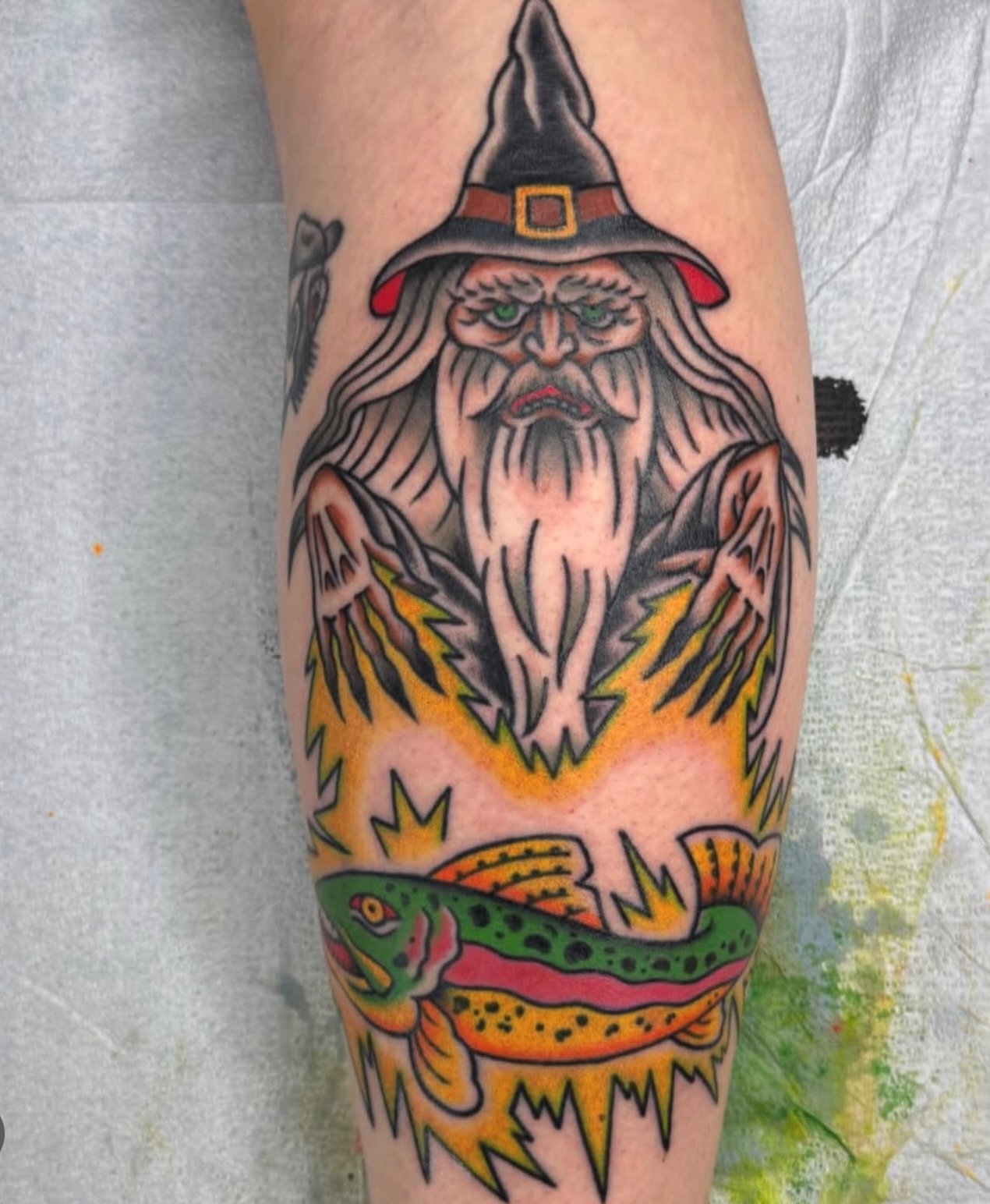 Fish wizard done by @jimmi_damone_tattoos 

To schedule with Jimmi head over to his page and send him a DM