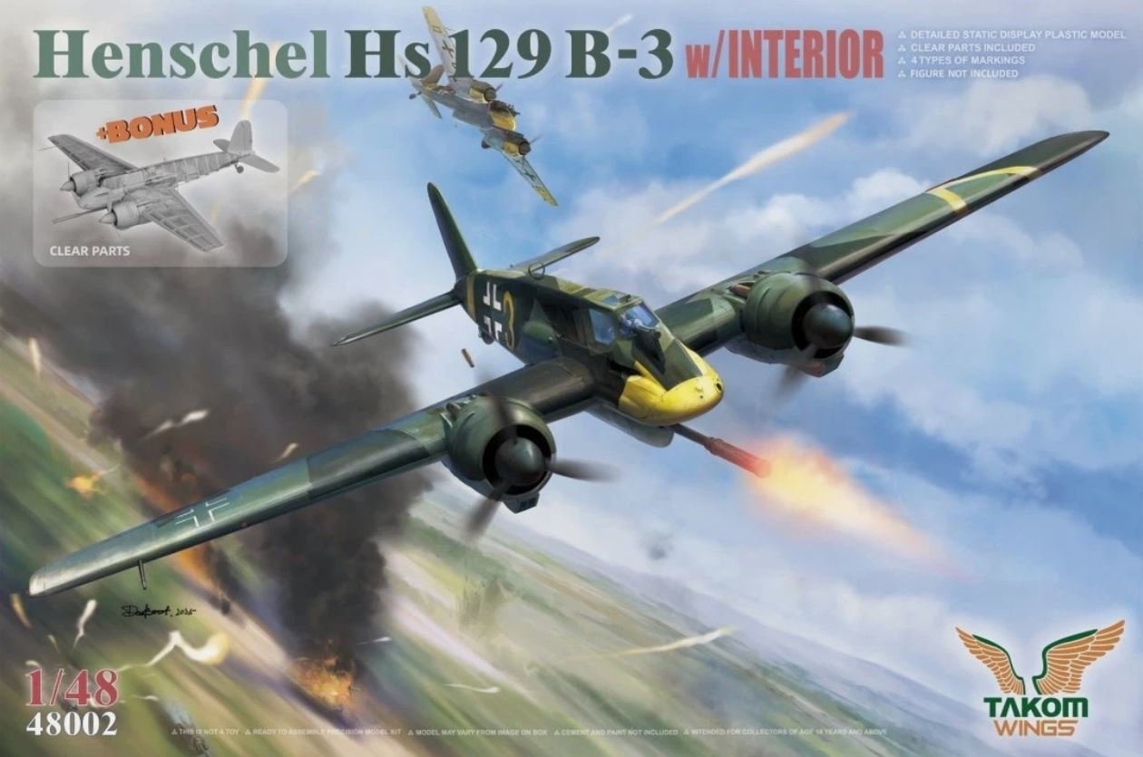 TAKOM 48002 1/48 HENSCHEL HS-129 B-3 WITH INTERIOR