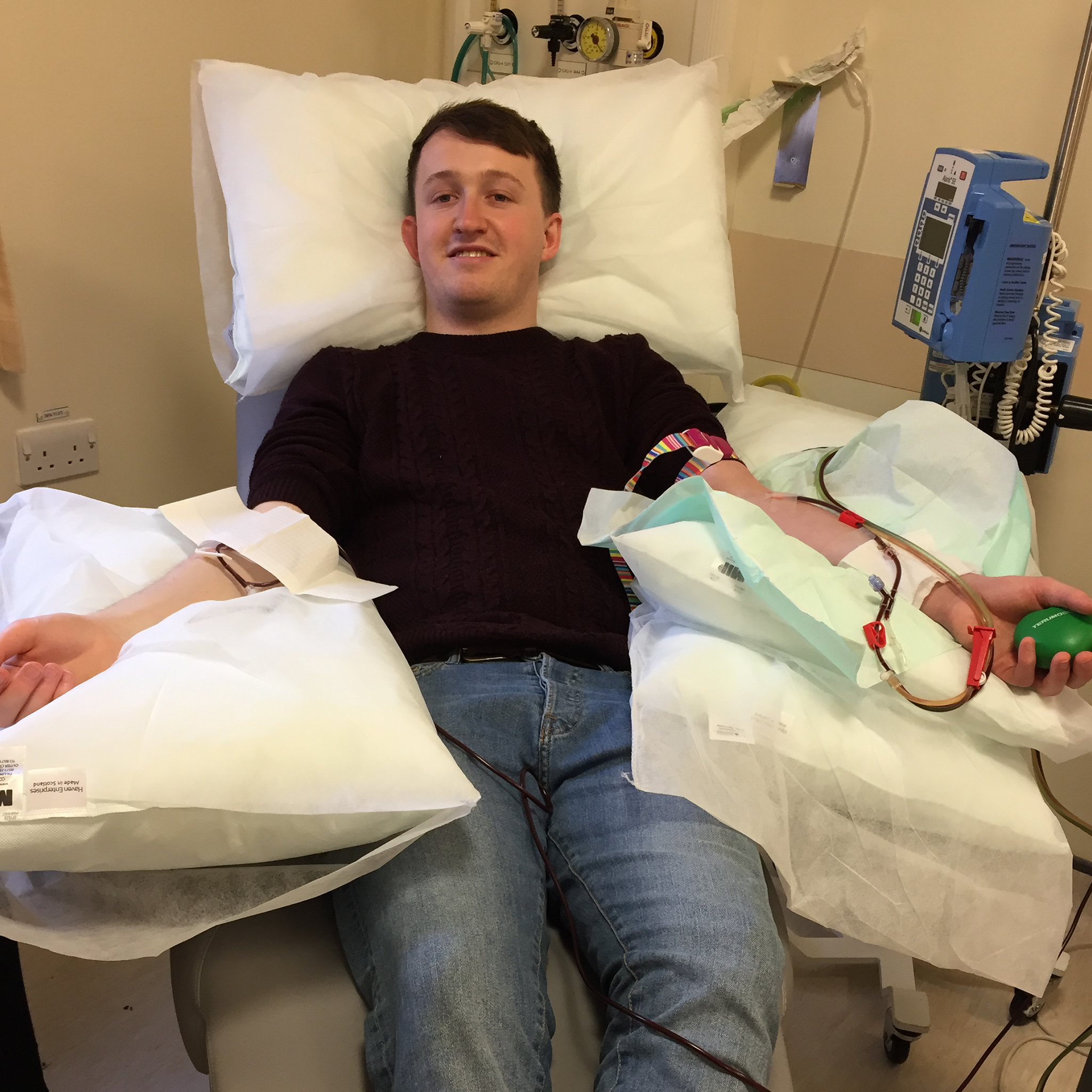 My brother Jamie donating his stem cells