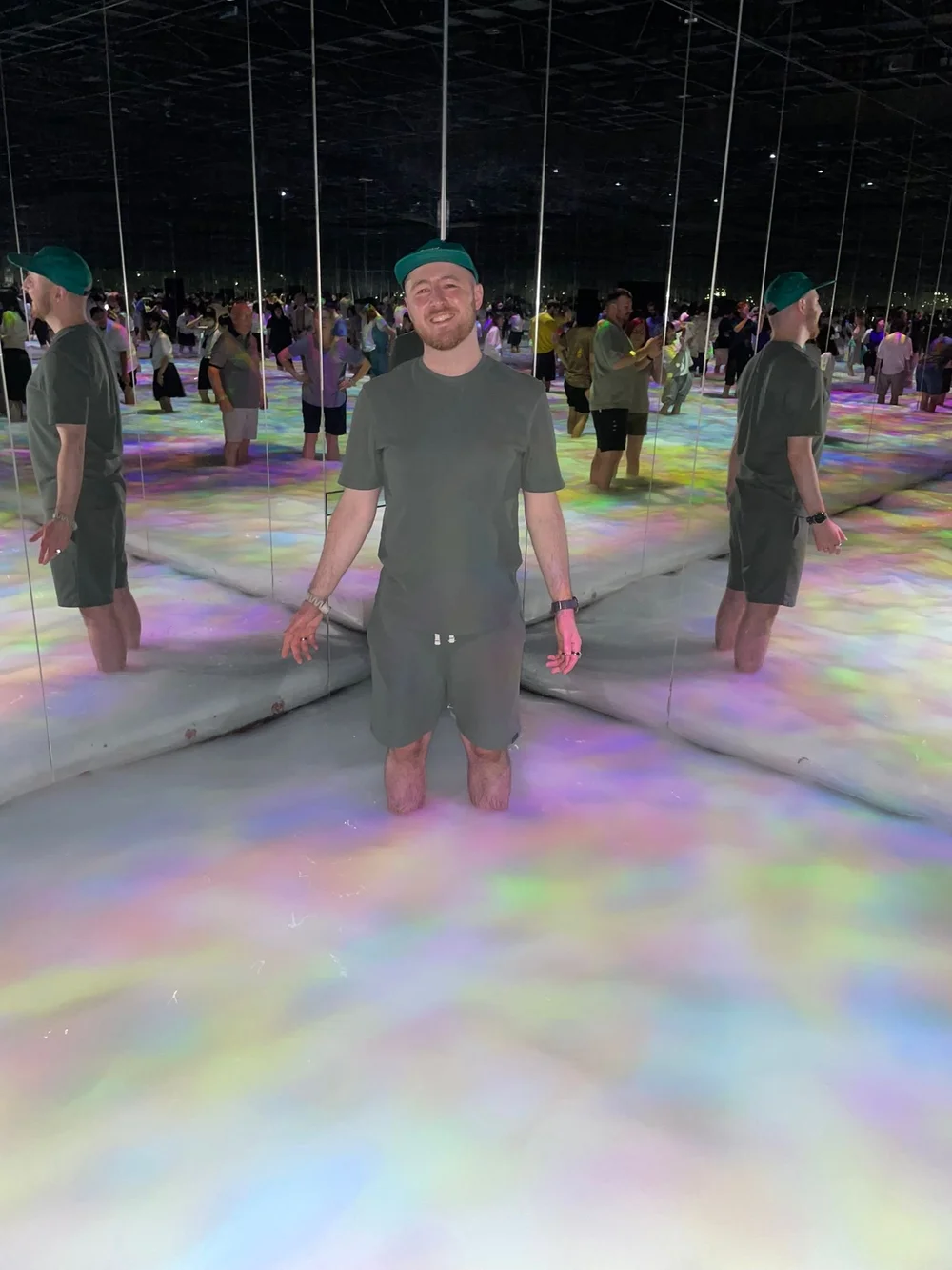 Standing in an immersive room at teamLab Planets Tokyo!