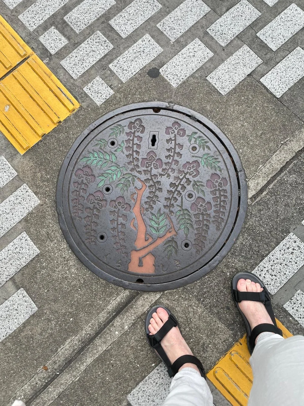 Intricate drain cover design, Japan.