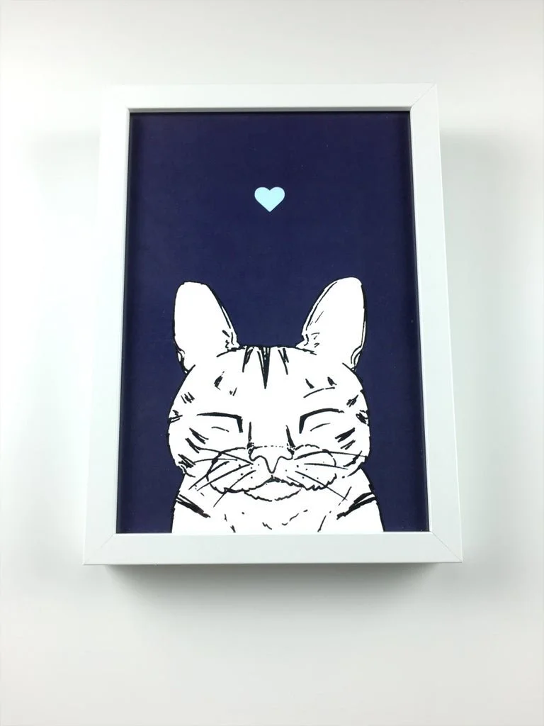 Sleepy Cat A4 Print