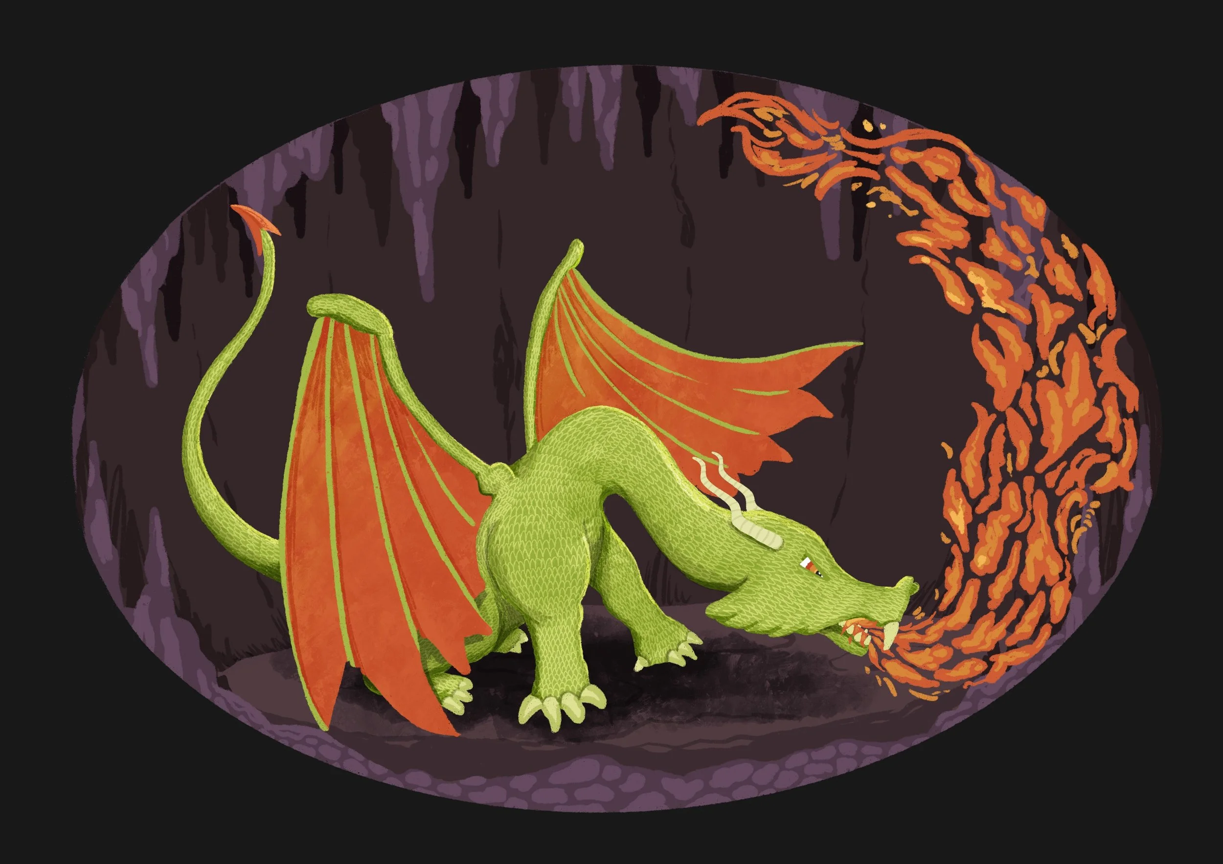 Board game illustration and design - The Dragon's Cave. Edinburgh based illustrator & designer, Graeme Andrew Clark aka Oldmangrey