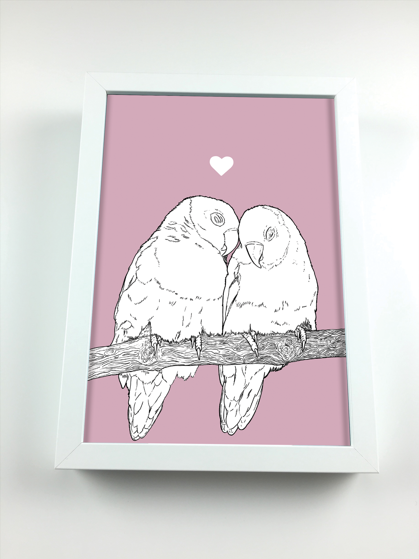 Lovebirds A4 Print