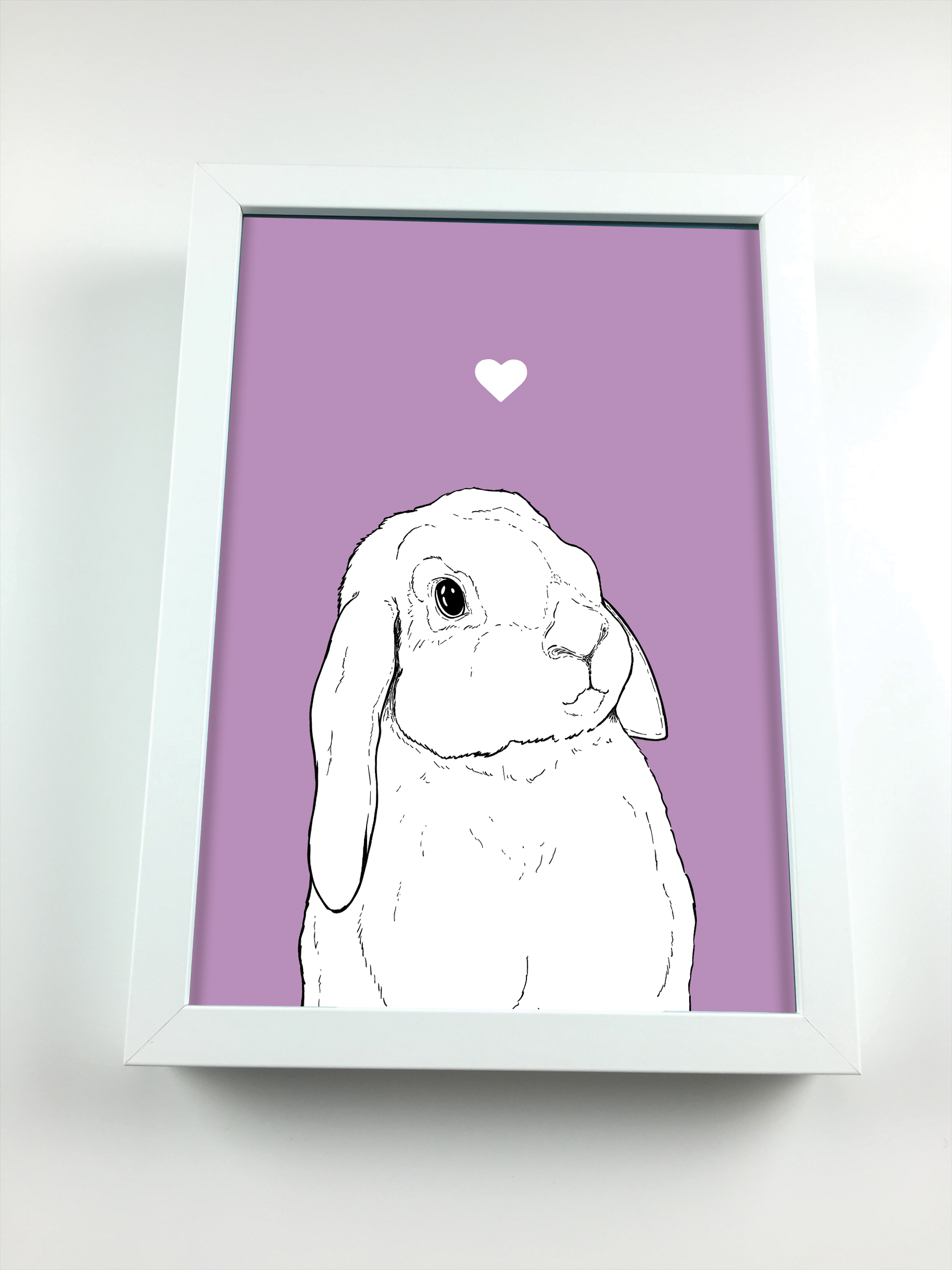 Standing Lop Eared Bunny A4 Print