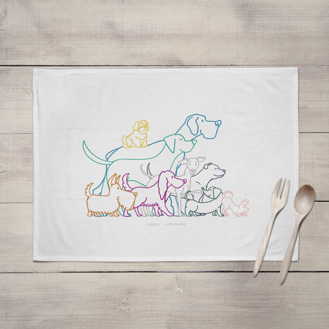 Walkies Tea Towel