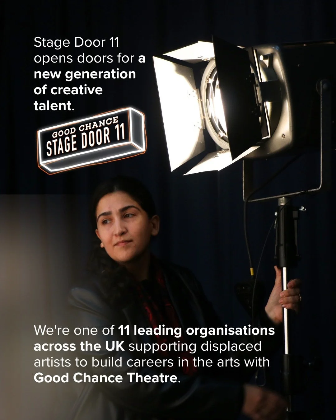 📣Today, we join @goodchancetheatre and 10 other brilliant venues and organisations across the UK for the launch of #StageDoor11 - a training initiative supporting creatives from displaced backgrounds to build careers in the arts industry.

We&rsquo;