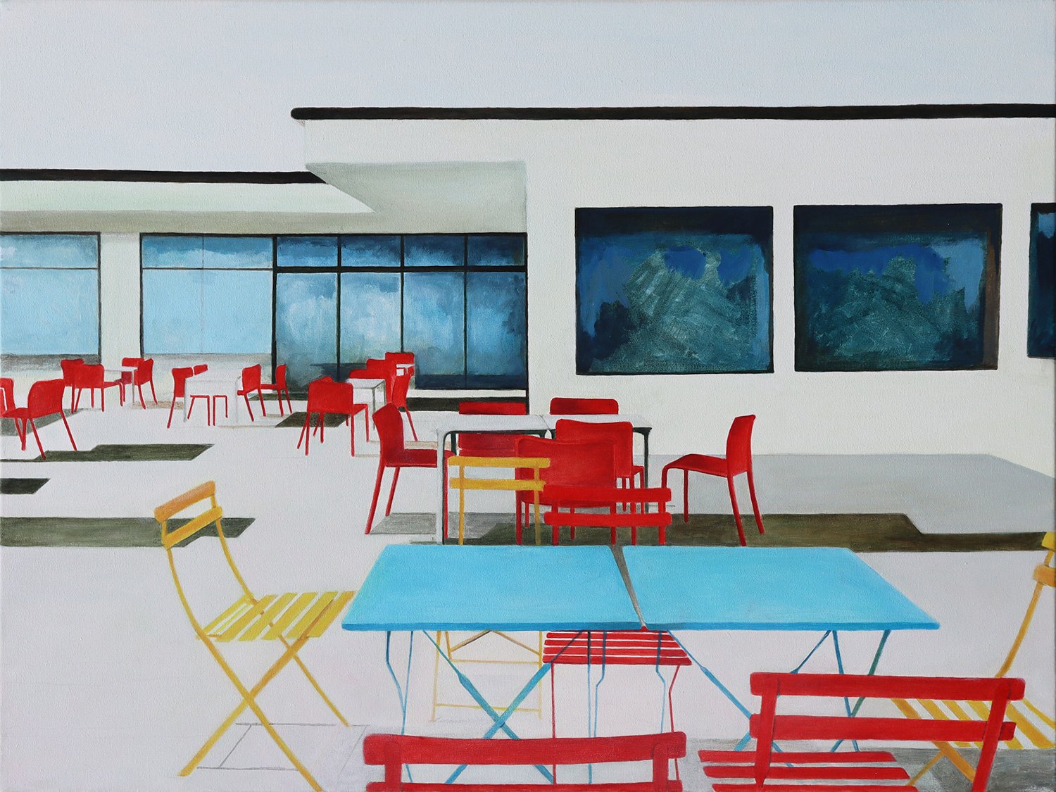 (Formal) dining, oil on canvas, 46x61.5cm
