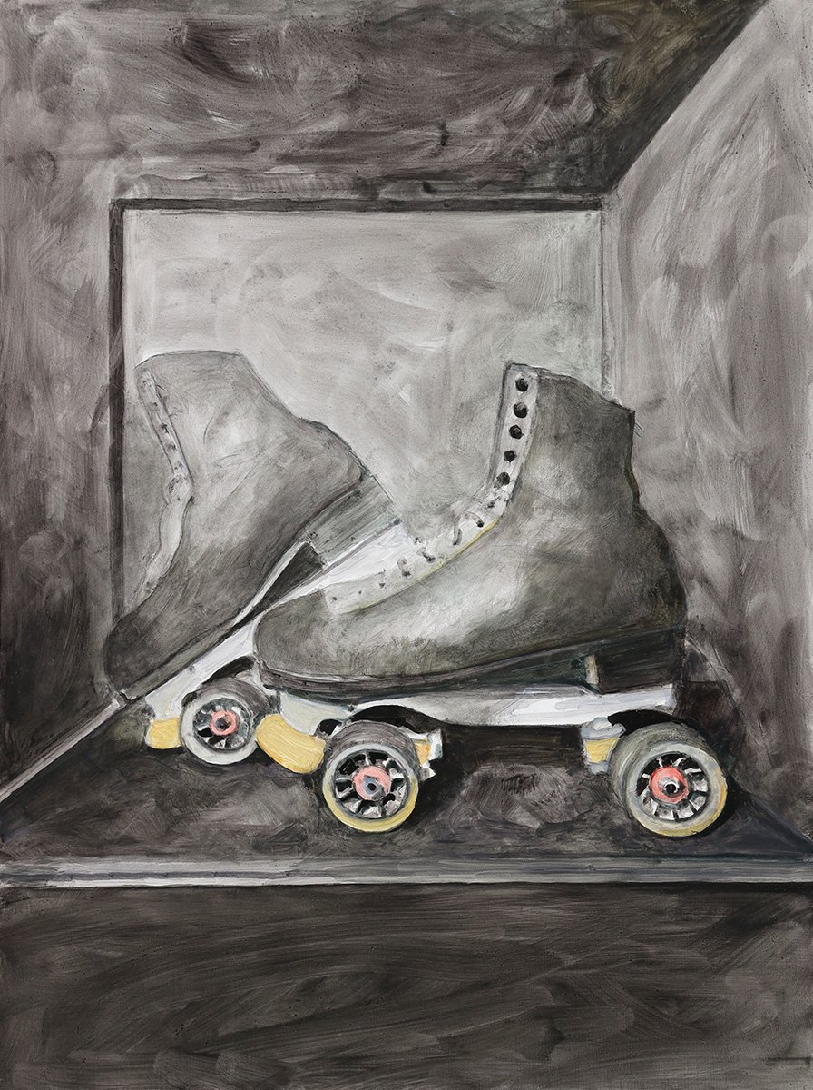Stoppers, oil on gesso panel