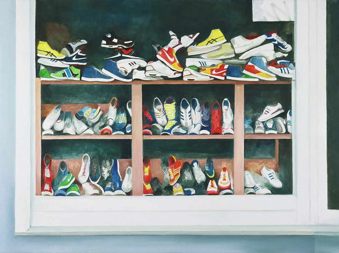 Arranged (kicks), oil on canvas, 46x61.5cm