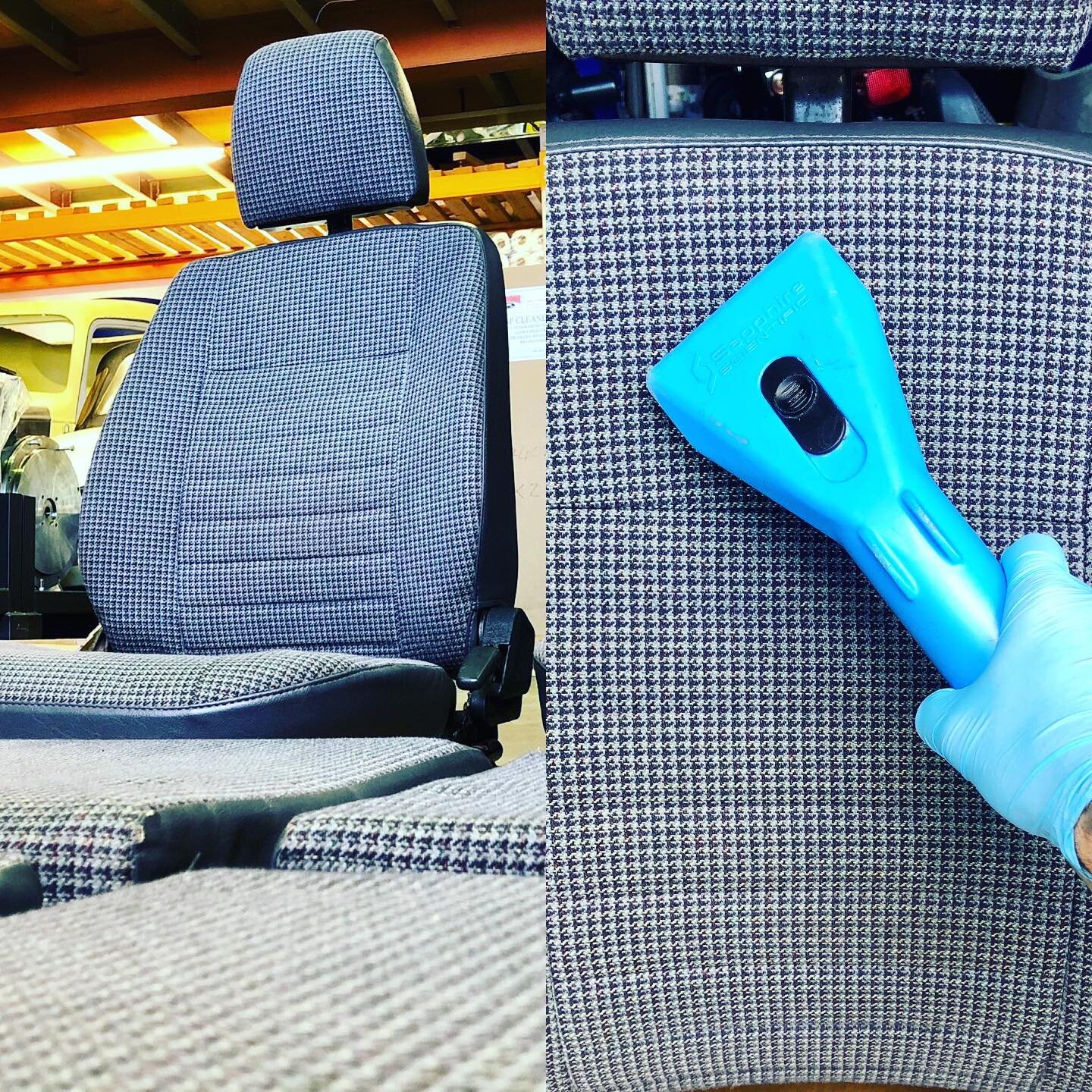 Bringing the 90&rsquo;s back with love. 90&rsquo;s Land Rover Defender upholstery &amp; vinyls revival 💺👌🏻 #landroverdefender #valeting #revival #90srevival