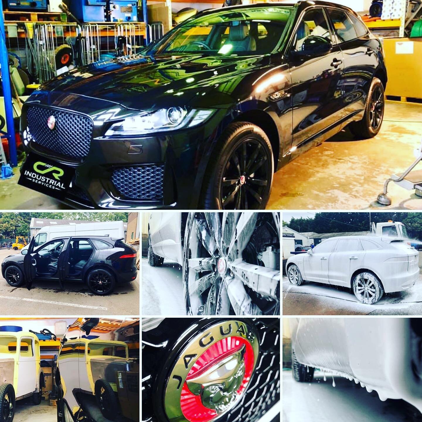 Jaguar F Pace in today for a full body paint treatment to protect against harsh contaminants and with elements to lock in Colour and shine 🎨, Fabric Protection against spills and stains 🐾 and finished off with a non stick glass treatment to aid bea