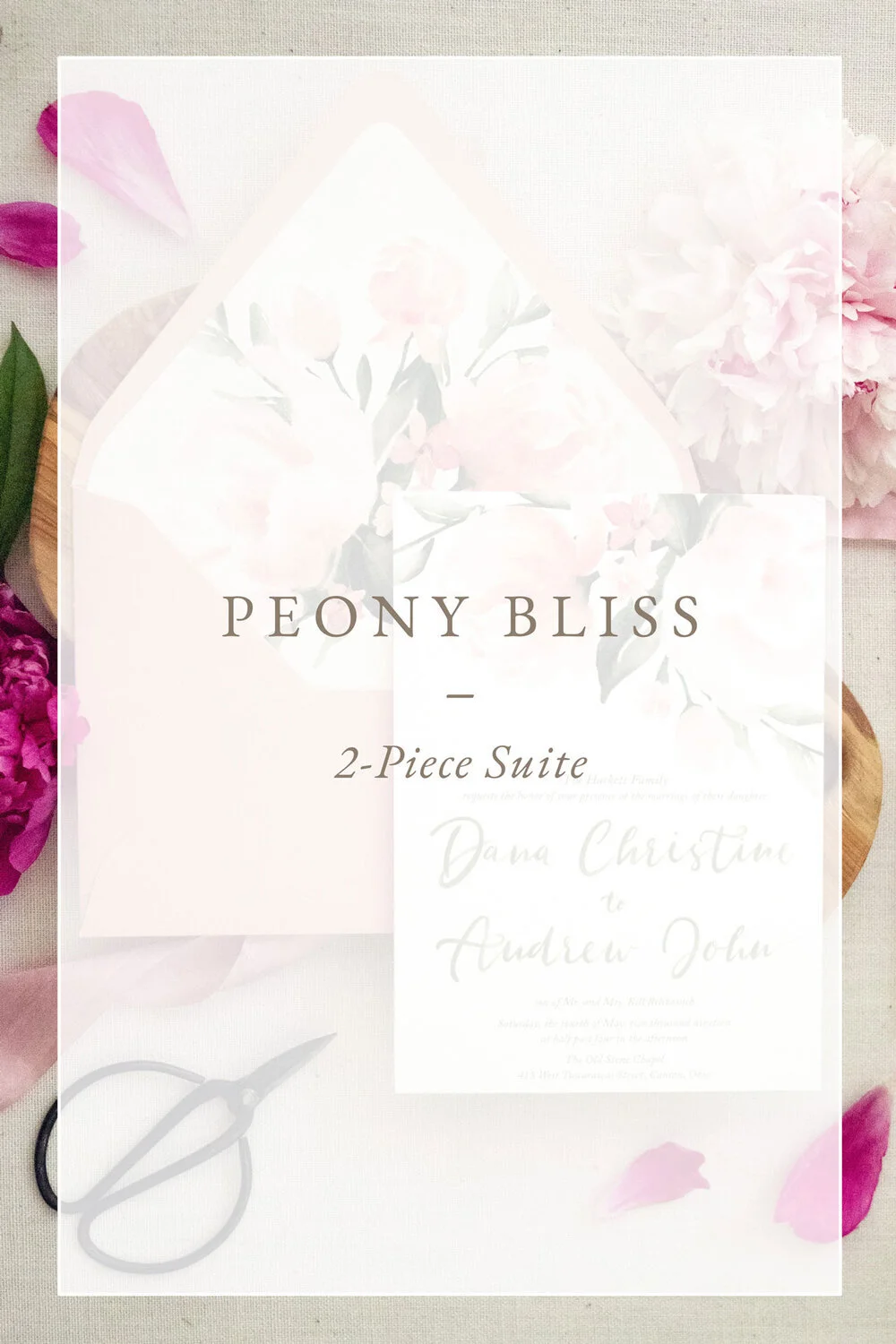 Peony Bliss Wedding Invitation | 2-piece Suite — Brittney Nichole