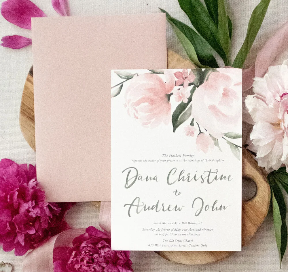 Peony Bliss Wedding Invitation | 2-piece Suite — Brittney Nichole