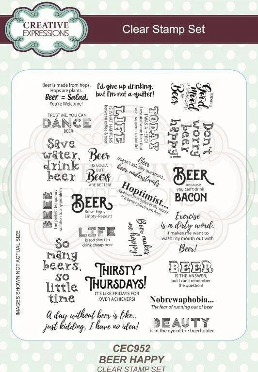Beer Happy A5 Clear Stamp