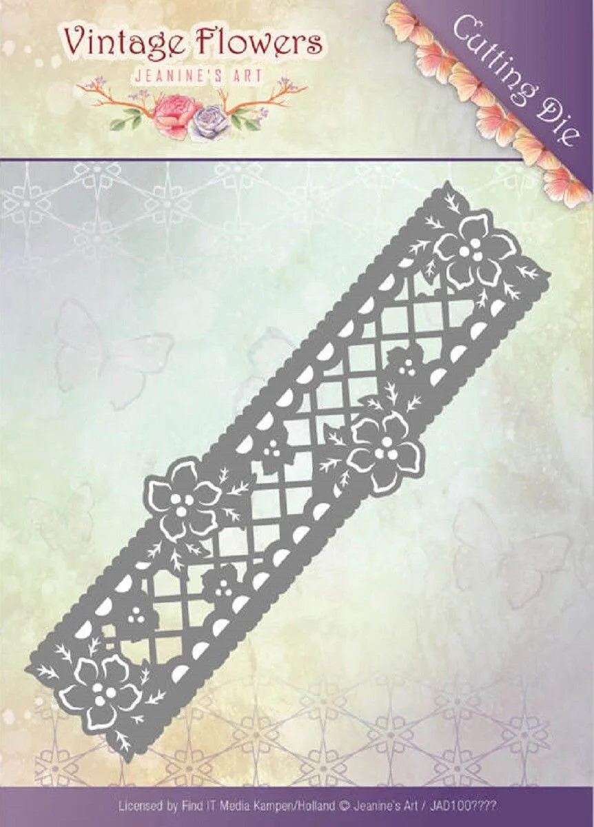 Jeanine's Art Vintage Flowers Floral Border Die 
