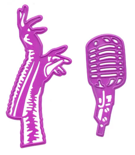 Joy Crafts Cutting &amp; Embossing Stencil - Microphone &amp; Gloves Die