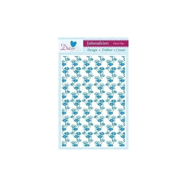Crafter's Companion Die'sire Embossalicious A4 Embossing Folder - Floral Vine