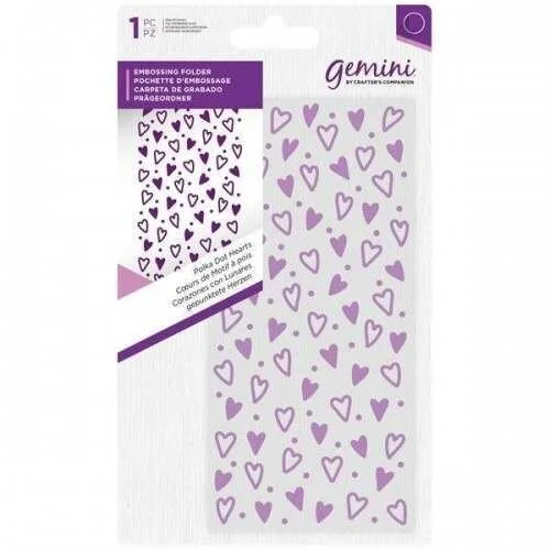 Crafters Companion Polka Dot Hearts Embossing Folder