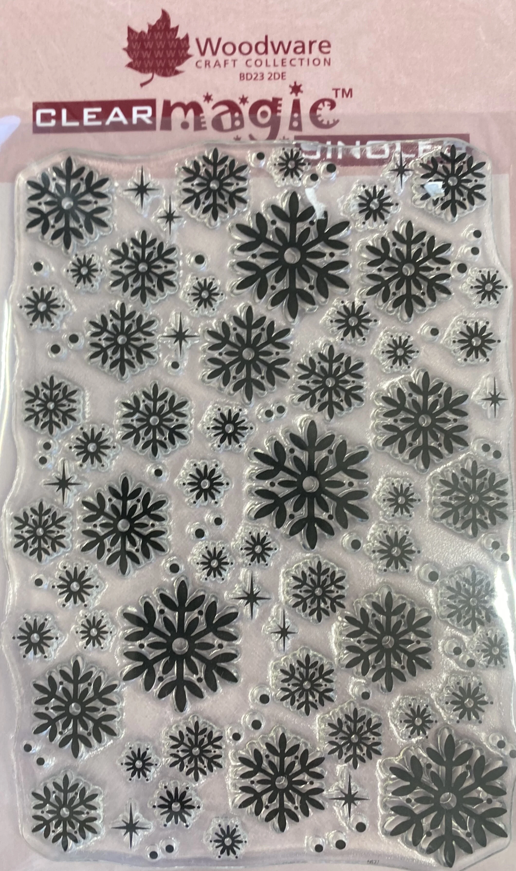 Woodware Snowflakes &amp; Sparkles Background Clear Stamp FRS247