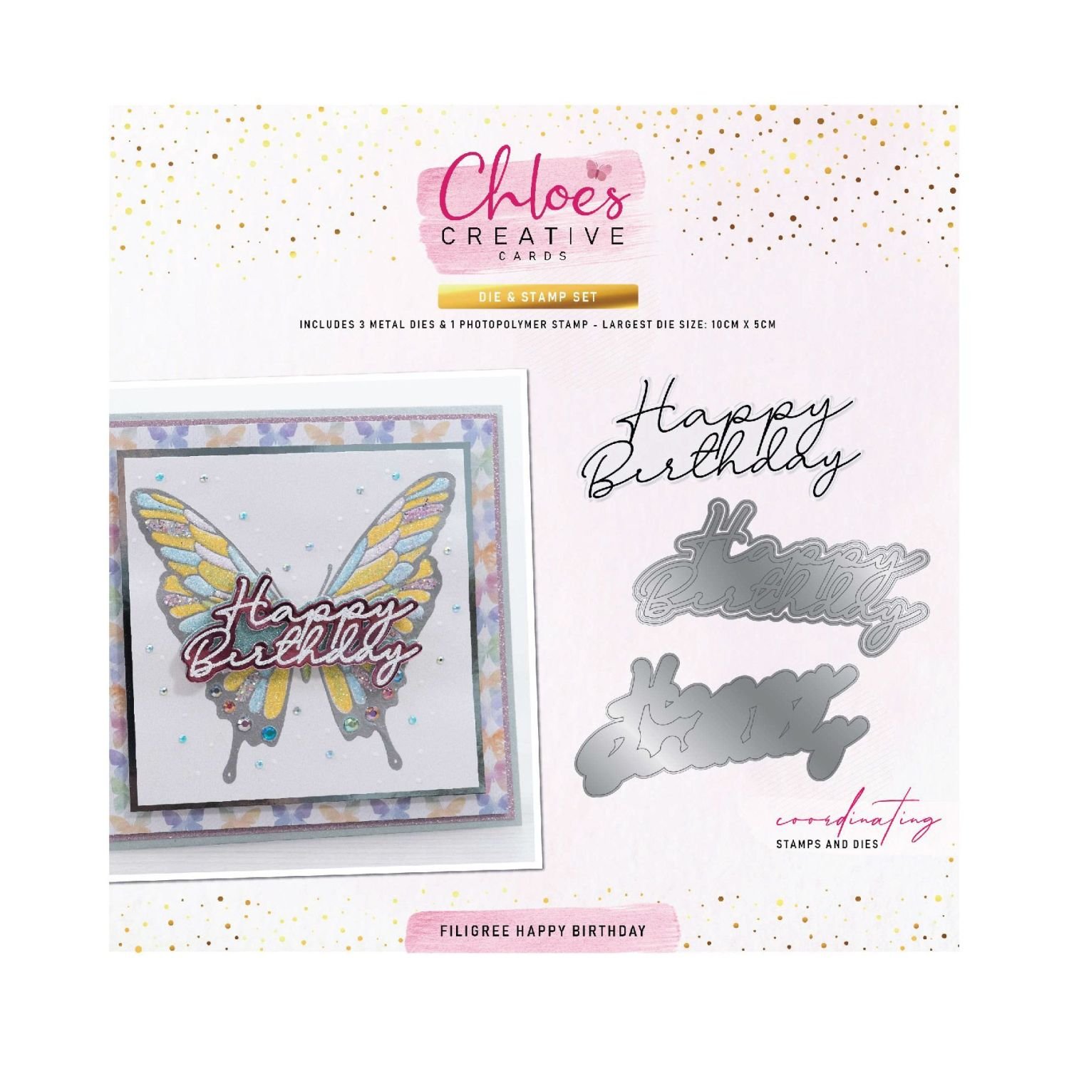 Chloes Creative Cards 8x8 Foiled Paper Pad Beautiful Butterflies