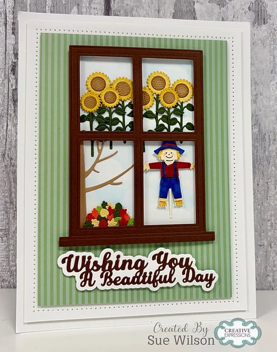 Window Collection - Autumn Scene - Sunflower and scarecrow.jpg