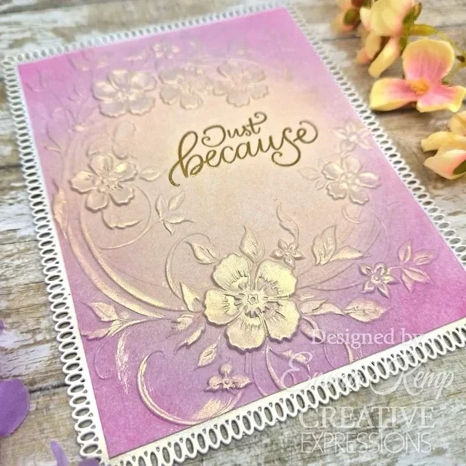Blossom Wreath Card with pink ink and Gold wax.jpeg