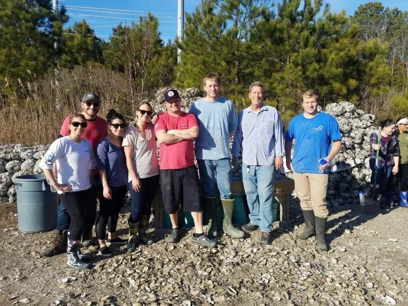 Employees of Catch 54 in Fenwick Island joined fellow SoDel Concepts restaurants workers to assemble more than 700 bags of oyster shells used to restore area watersheds. Shown are (l-r) Jana Susenaceva, Ronnie Burkle, Lauren Herlihy, Julie Hemp, Cha…