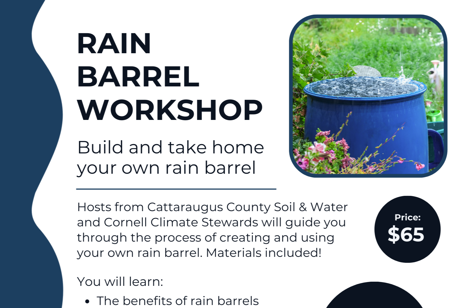 Cornell Cooperative Extension and Cattaraugus Soil &amp; Water Host Build-Your-Own Rain Barrel Workshop in Ellicottville