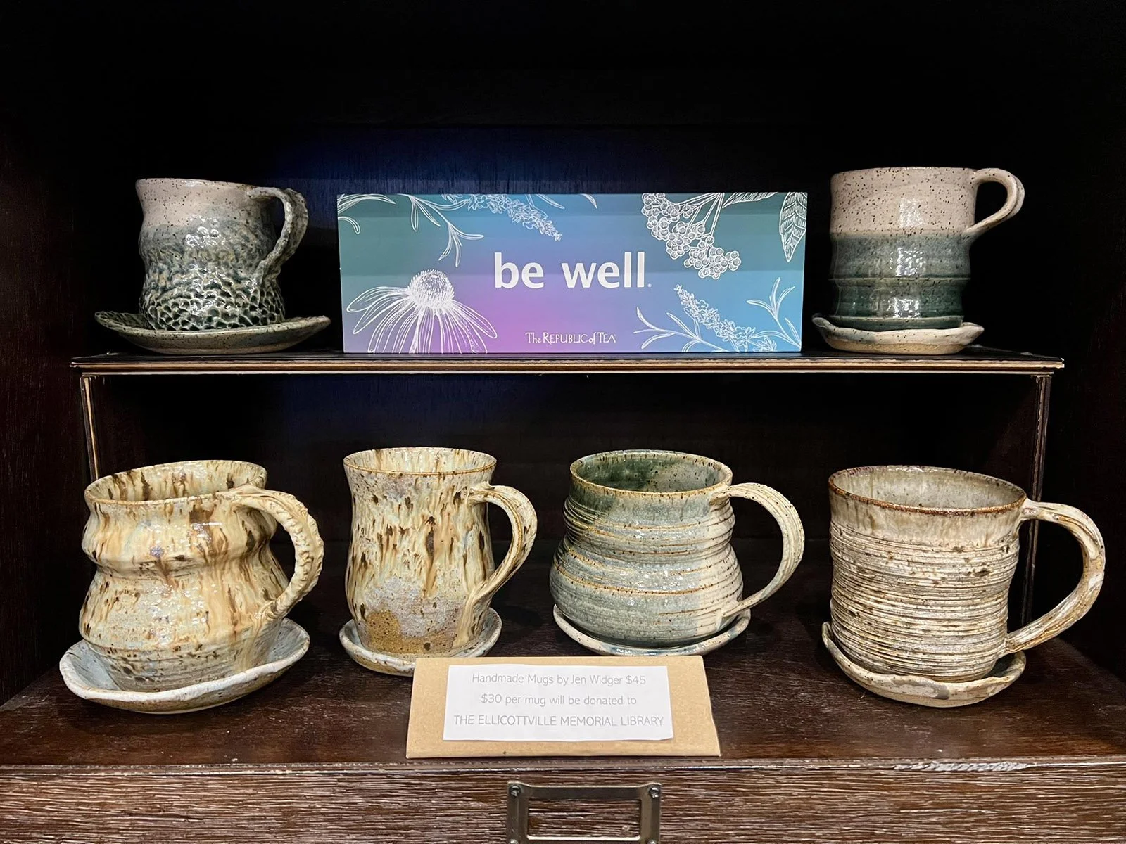 Handmade Pottery Mugs in Ellicottville Support Memorial Library