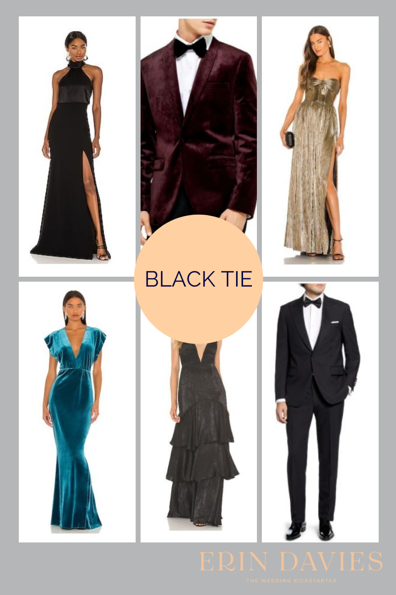 black tie dress code for wedding