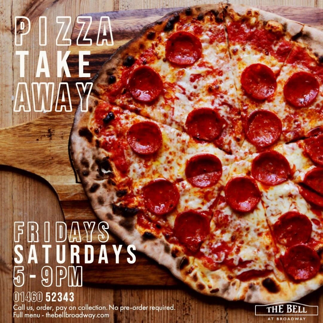 🍕 TAKEAWAY PIZZA 🍕
Our signature wood-fired pizza is available to Takeaway on Friday and Saturday evenings all this month, starting 5th March!
Just call up and order on the night. No need to pre-order.
🍕01460 52343🍕
See thebellbroadway.com/pizza 