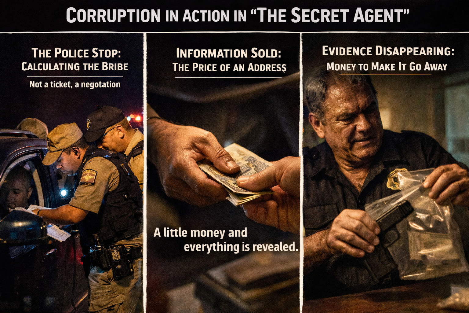 The Secret Agent does not portray corruption as an anomaly.  It portrays it as infrastructure.
