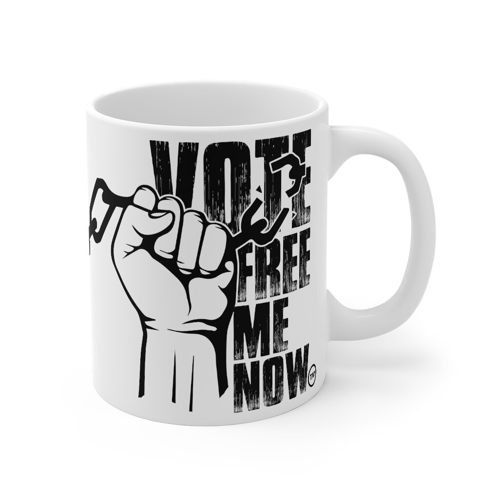 Vote Free Me Now Mug White