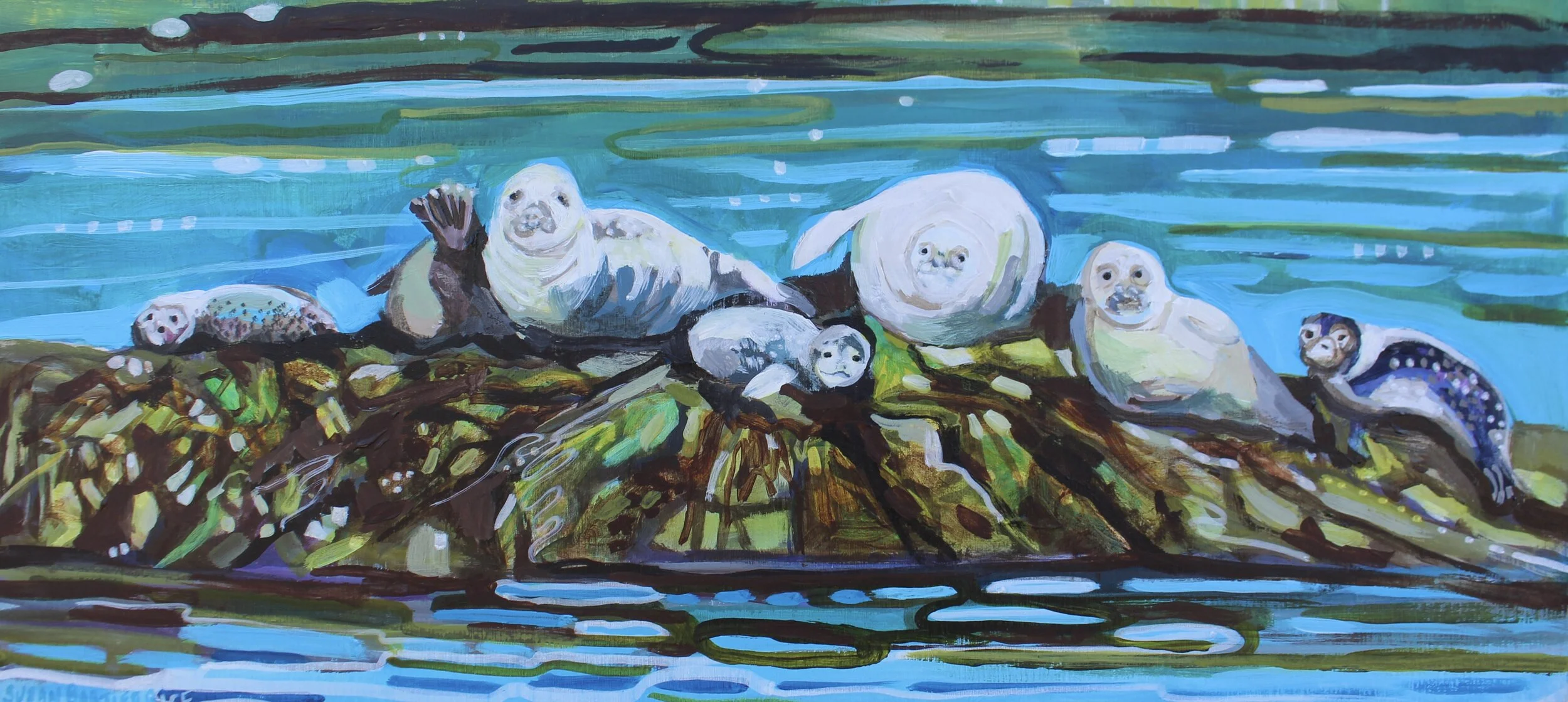 "On the Rocks" 10x22, acrylic on mounted birch panel, 2020 SOLD