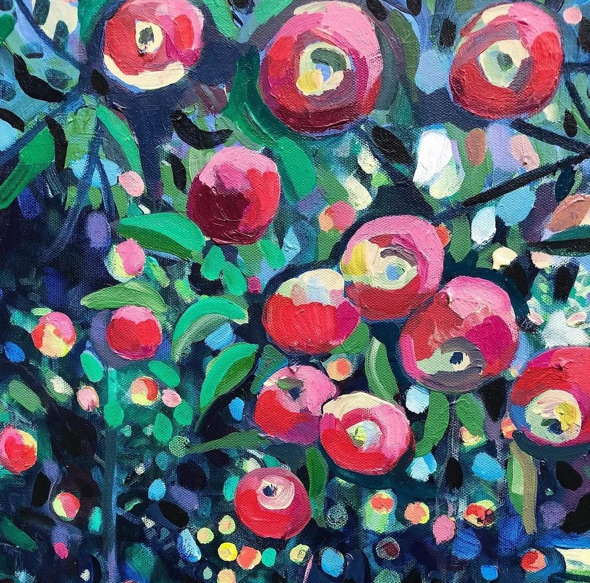 🍎apple season! 🍎
An apple detail from a larger painting of the orchard near my house 

What&rsquo;s your favorite?