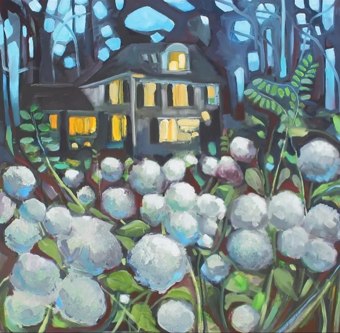 An older painting of the beautiful hydrangeas at my mother&rsquo;s house. I love how they still hang on this time of year&hellip;

Susan Bartlett Rice
&ldquo;Nightfall Over Hydrangeas&rdquo;
Oil on canvas 
2015