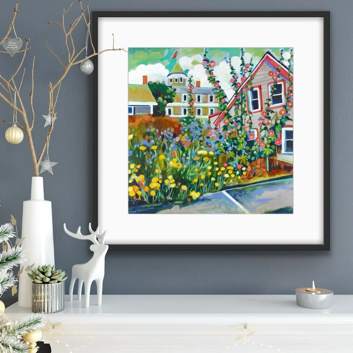 Introducing my 2025 Holiday Print Release &ldquo;Monhegan Garden&rdquo; in festive reds and greens for the upcoming season. Beautifully printed in Maine by @papertides Available online at www.susanbartlettrice.com (link in profile)