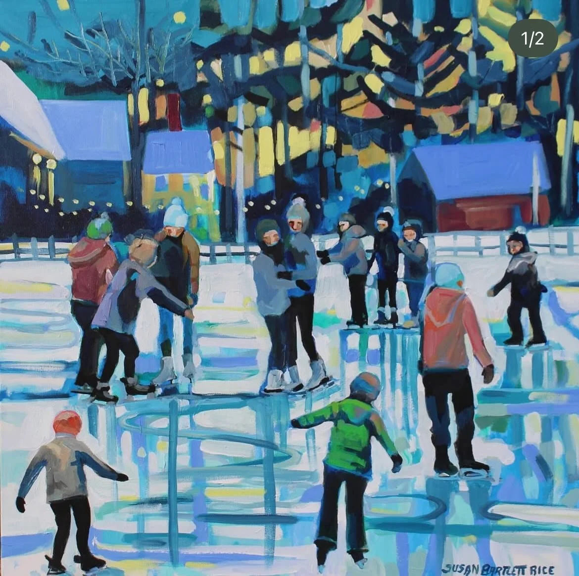 Happy New Year! ✨
.
Susan Bartlett Rice 
"Public Skate"
30x30
2022 sold