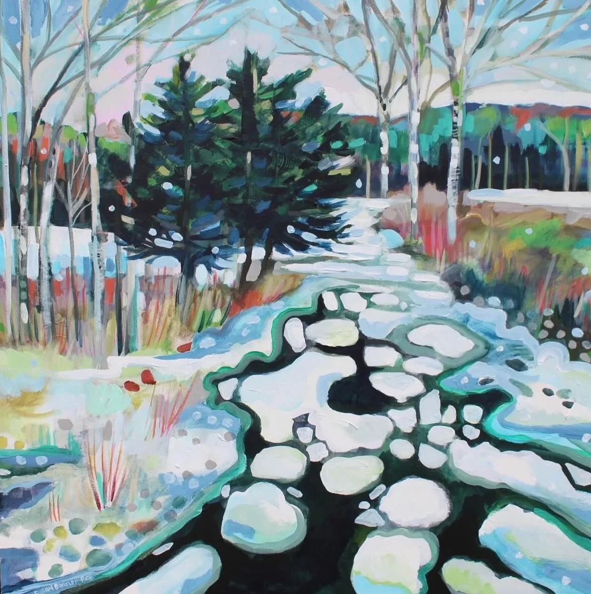waking up to another snowfall ❄️

Susan Bartlett Rice 
"River Break"
30x30
Acrylic on canvas 
2025

available at www.susanbartlettrice.com 
(link in bio)