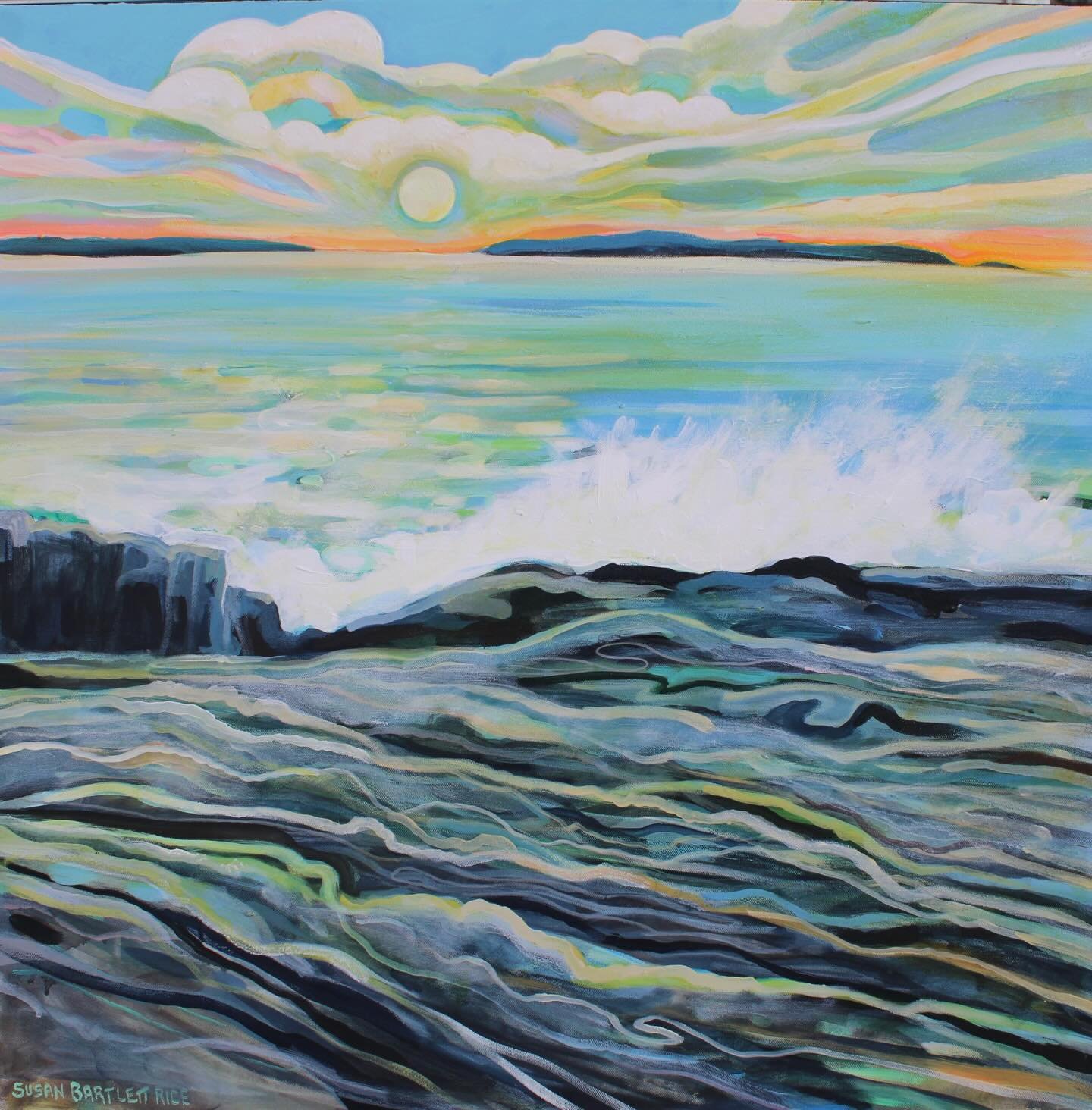 Last peek of warm colors at the horizon 🌅

Susan Bartlett Rice
"Sun Down Sea"
30x30
2026
Sold

#maineart #maine #artist #coastal