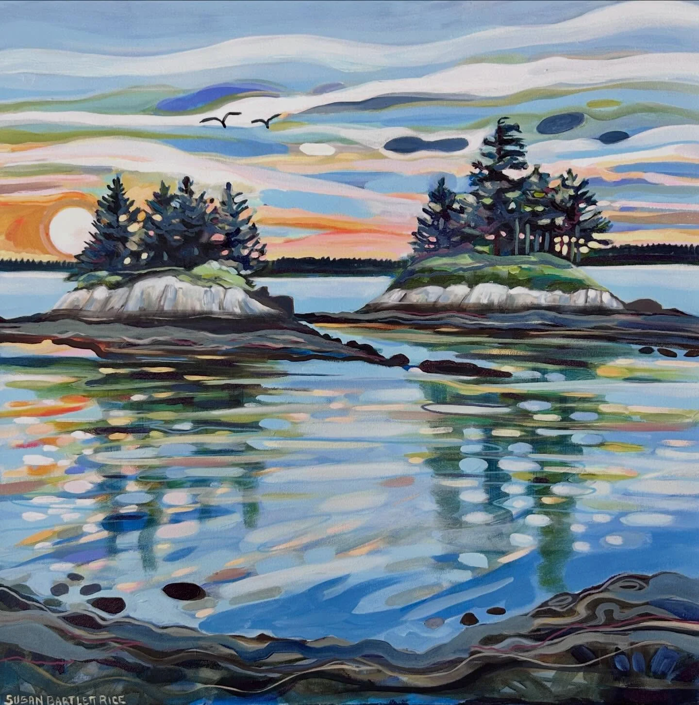 A special wedding gift commissioned for a couple who were married at this very spot 💍 

Susan Bartlett Rice
"Lookout Point"
30x30
Acrylic on canvas 
2026