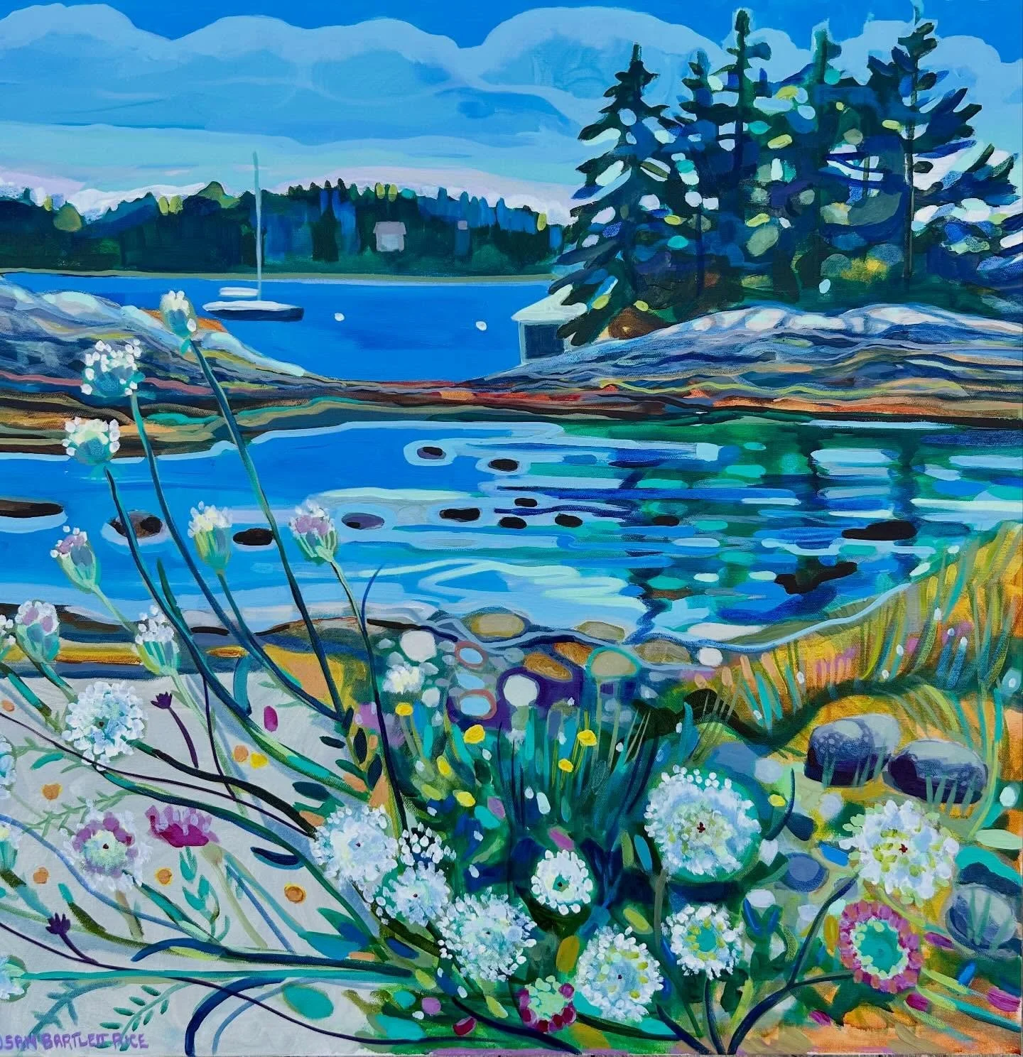 Spring is coming, although it's taking it's time this year.. I've been painting with my imagination on warmer days ☀️

Susan Bartlett Rice
"Coveside Afternoon"
30x30
2026

*new drop of original paintings available now online*