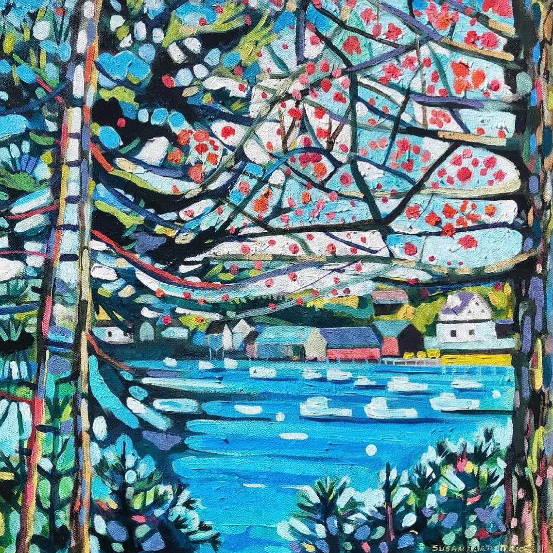 Even though it's cold and gray, on my walk the other day I saw the start of little red buds on the trees 

Susan Bartlett Rice
"Budding Cove"
24x24
2021
Sold