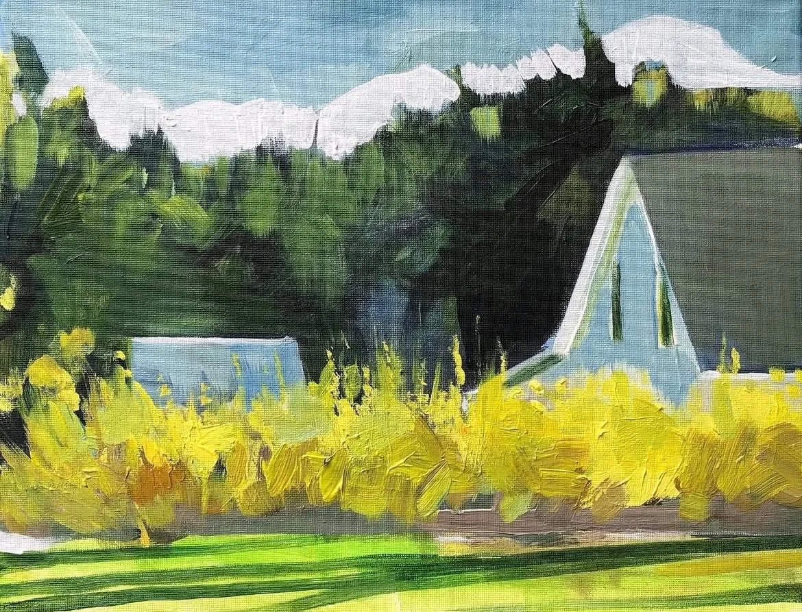 May 1st and finally forsythias! 💛

Susan Bartlett Rice
"Island Forsythias"
11x14
Acrylic on canvas
2019 sold