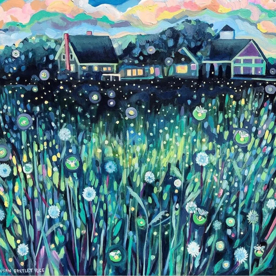 our summer days are getting shorter but the time just before dark is pure magic ✨ 

Susan Bartlett Rice
"Firefly Field"
30x30
Acrylic painting on canvas 
*sold ~ thank you collectors

Susan Bartlett Rice
"Over the Hydrangeas"
30x3
